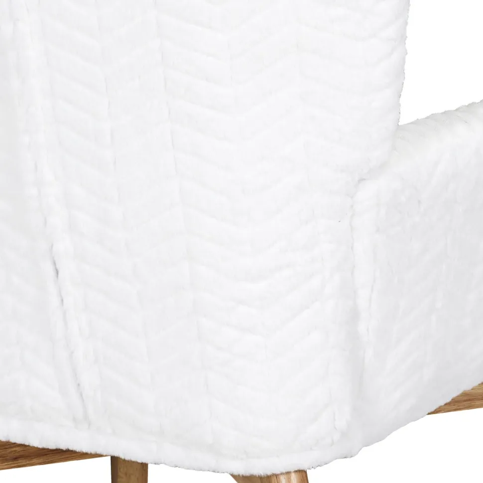 Fotel uszak Helsinki biały patchwork