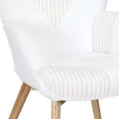 Fotel uszak Helsinki biały patchwork