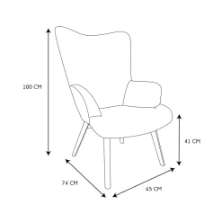 Fotel uszak Helsinki biały patchwork
