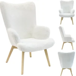 Fotel uszak Helsinki biały furry