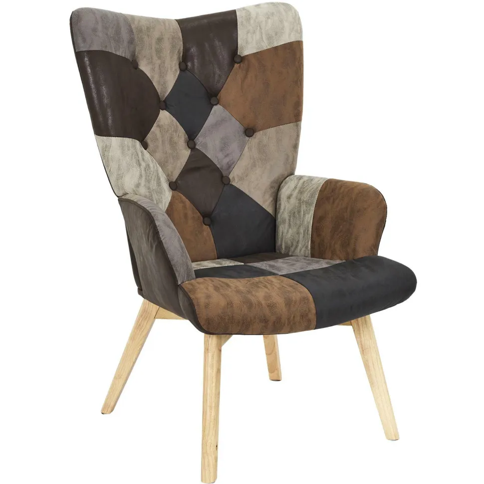 Fotel uszak Helsinki brązowy patchwork