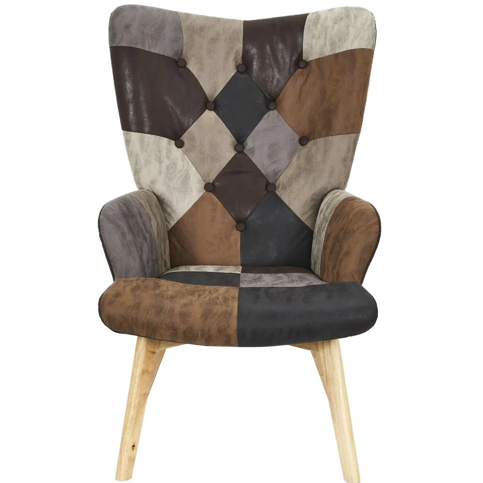 Fotel uszak Helsinki brązowy patchwork