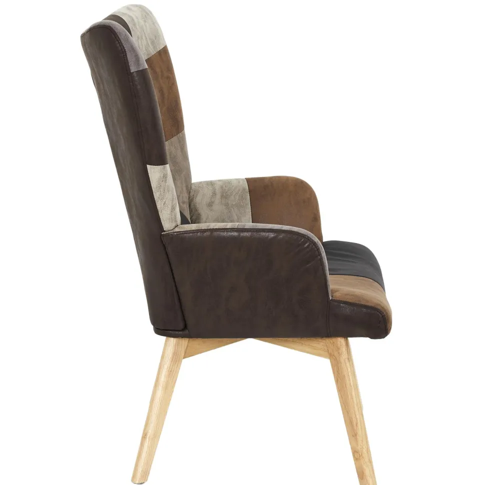 Fotel uszak Helsinki brązowy patchwork