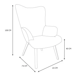 Fotel uszak Helsinki brązowy patchwork