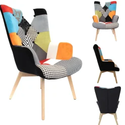 Fotel uszak Helsinki multikolor patchwork