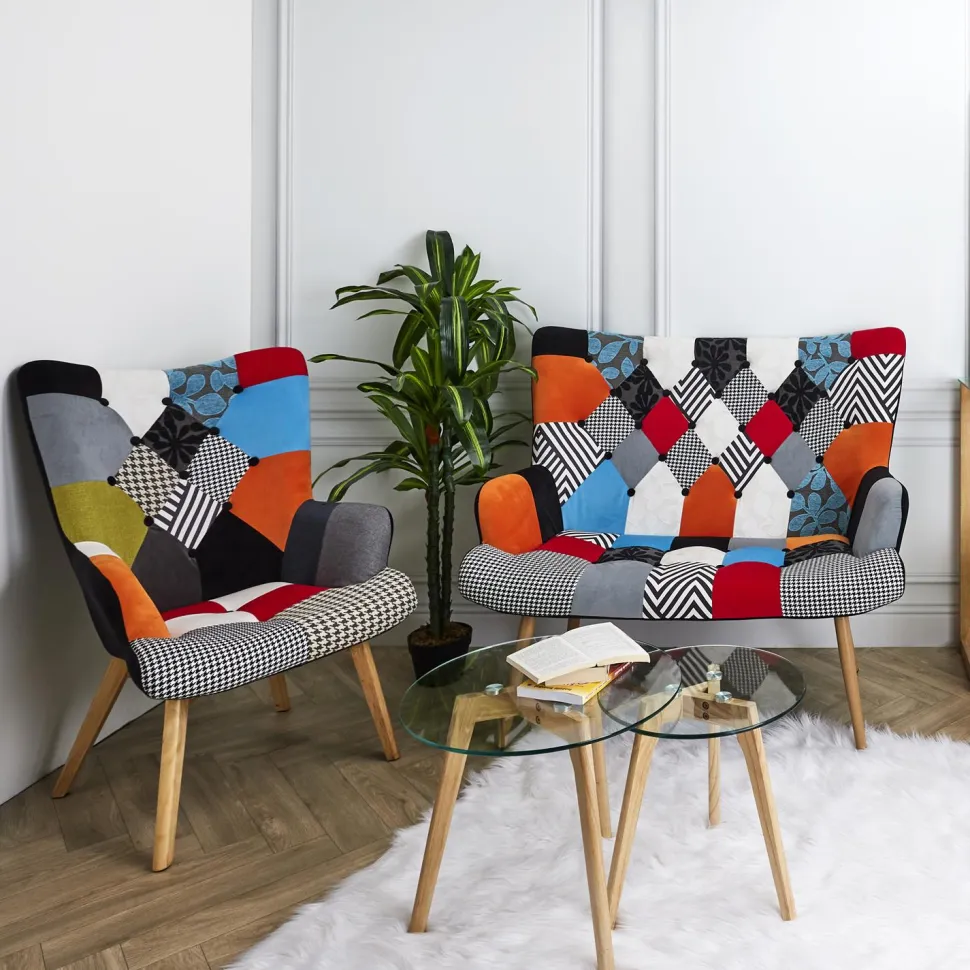 Fotel uszak Helsinki multikolor patchwork