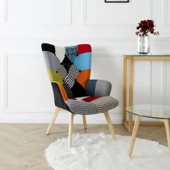 Fotel uszak Helsinki multikolor patchwork