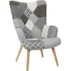 Fotel uszak Helsinki szary patchwork