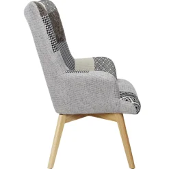 Fotel uszak Helsinki szary patchwork