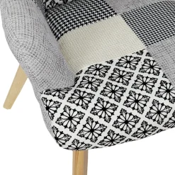 Fotel uszak Helsinki szary patchwork