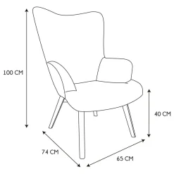Fotel uszak Helsinki żółty patchwork