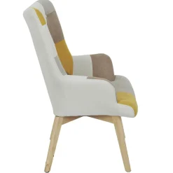 Fotel uszak Helsinki żółty patchwork