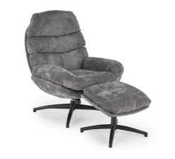 Fotel wypoczynkowy Beltine z podnóżkiem szary
