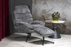 Fotel wypoczynkowy Beltine z podnóżkiem szary