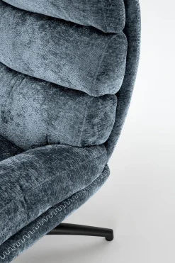 Fotel wypoczynkowy Beltine z podnóżkiem   niebieski