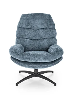 Fotel wypoczynkowy Beltine z podnóżkiem   niebieski