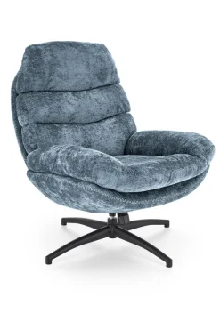 Fotel wypoczynkowy Beltine z podnóżkiem   niebieski
