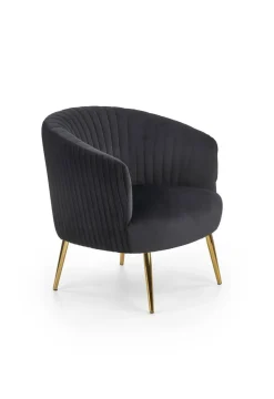 Fotel wypoczynkowy Dargo czarny/ złoty