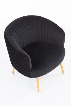 Fotel wypoczynkowy Dargo czarny/ złoty