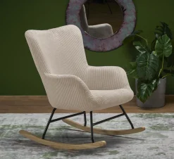 Fotel wypoczynkowy Donelia na biegunach   kremowy