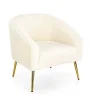 Fotel wypoczynkowy Eder kremowy/ złoty
