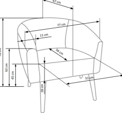 Fotel wypoczynkowy Eder kremowy/ złoty