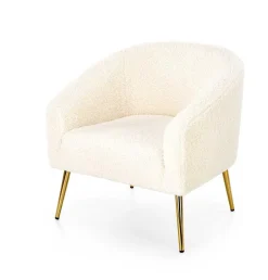 Fotel wypoczynkowy Eder kremowy/ złoty