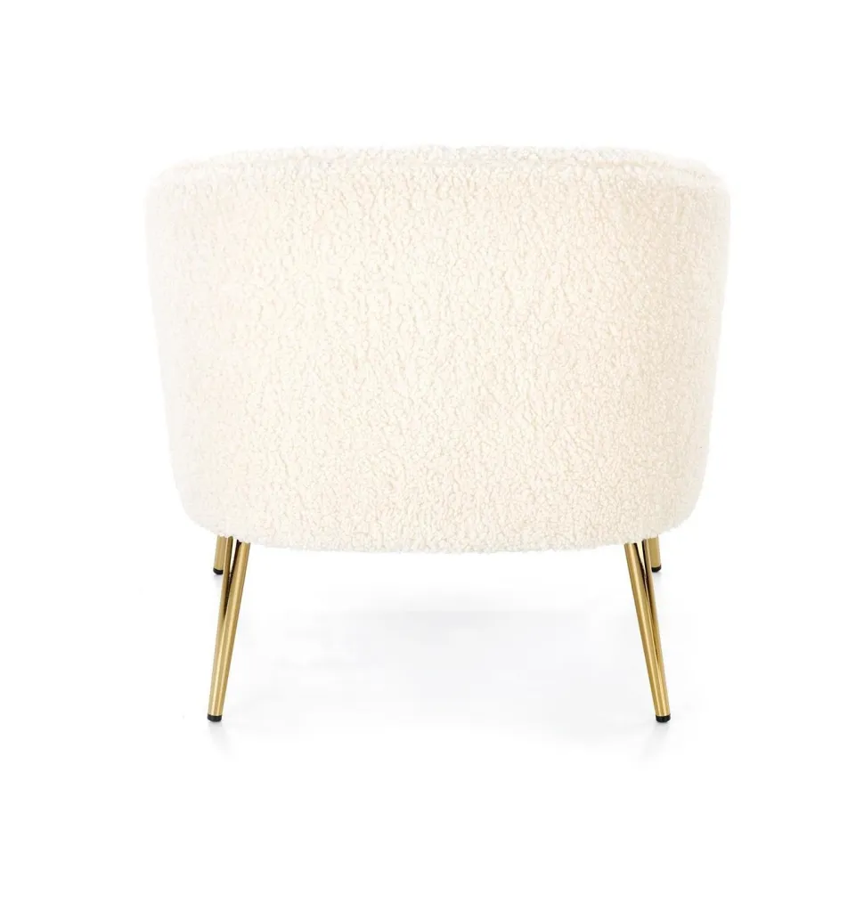 Fotel wypoczynkowy Eder kremowy/ złoty