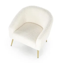 Fotel wypoczynkowy Eder kremowy/ złoty