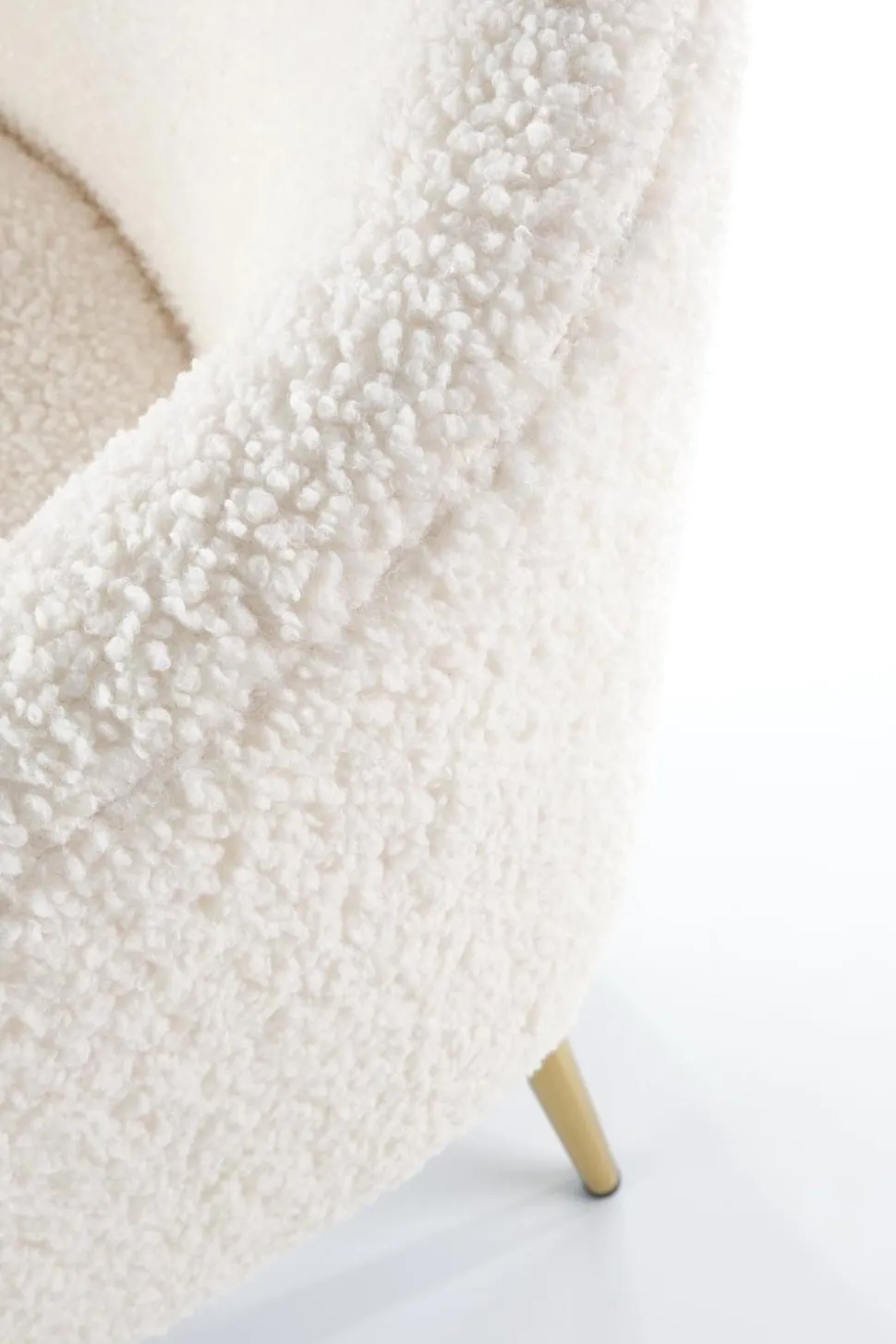 Fotel wypoczynkowy Eder kremowy/ złoty