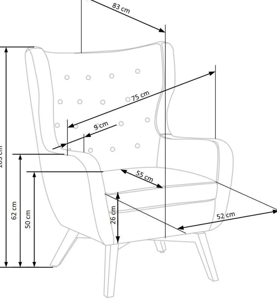 Fotel wypoczynkowy Farys szary