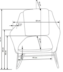 Fotel wypoczynkowy Kashira szary