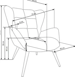 Fotel wypoczynkowy Vadis szary