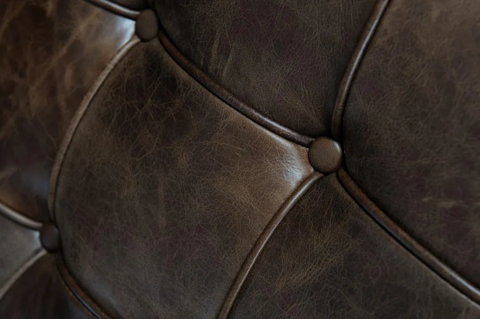 Fotel z podnóżkiem BA1 brąz c. vintage inspirowany Barcelona