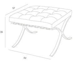 Fotel z podnóżkiem BA1 brąz j. vintage inspirowany Barcelona