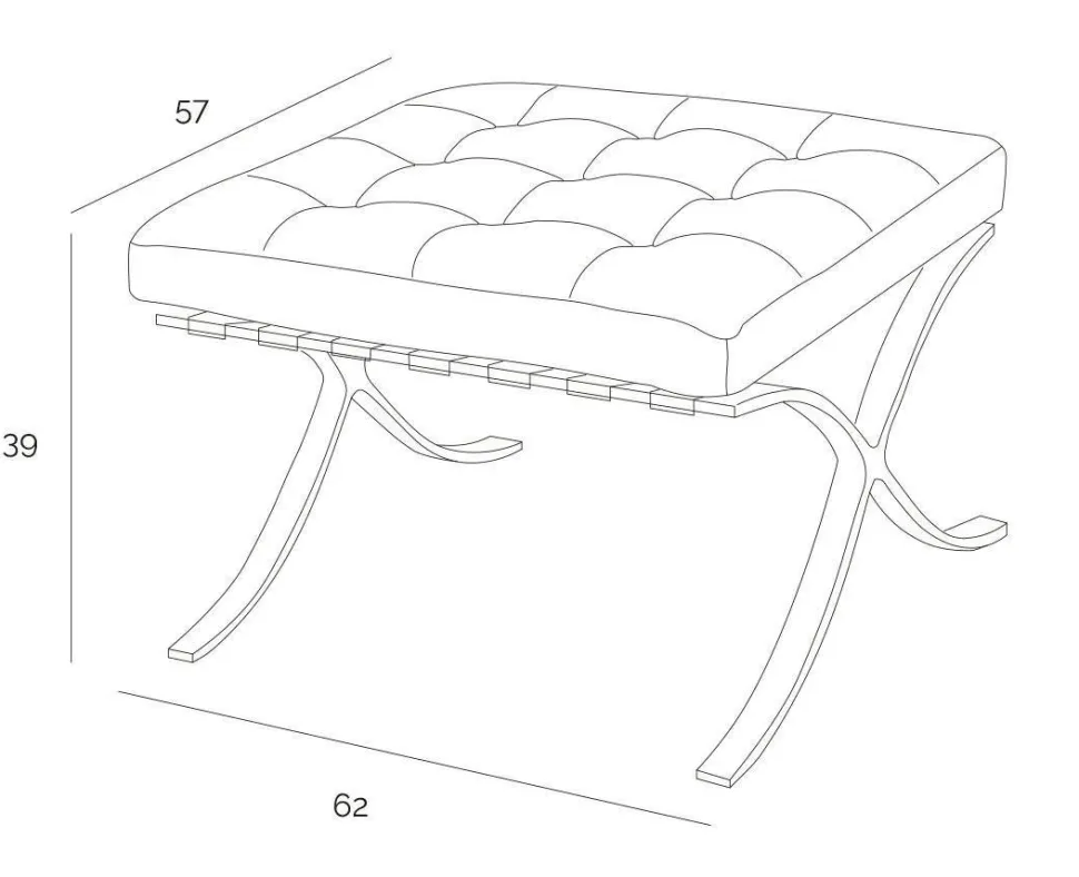 Fotel z podnóżkiem BA1 brąz j. vintage inspirowany Barcelona