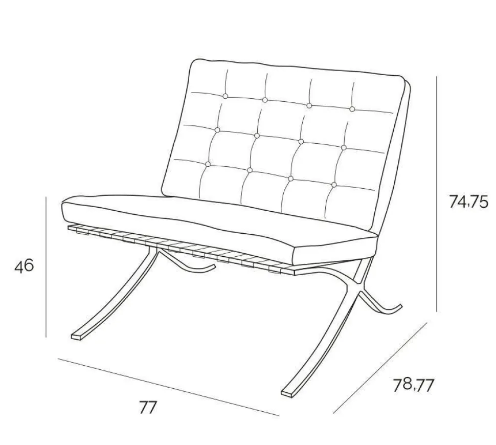 Fotel z podnóżkiem BA1 brąz j. vintage inspirowany Barcelona