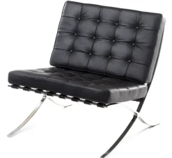 Fotel z podnóżkiem BA1 skóra naturalna inspirowany Barcelona