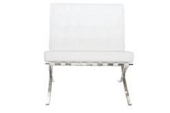 Fotel z podnóżkiem BA1 skóra naturalna inspirowany Barcelona