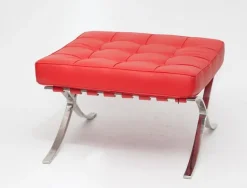 Fotel z podnóżkiem BA1 skóra naturalna inspirowany Barcelona