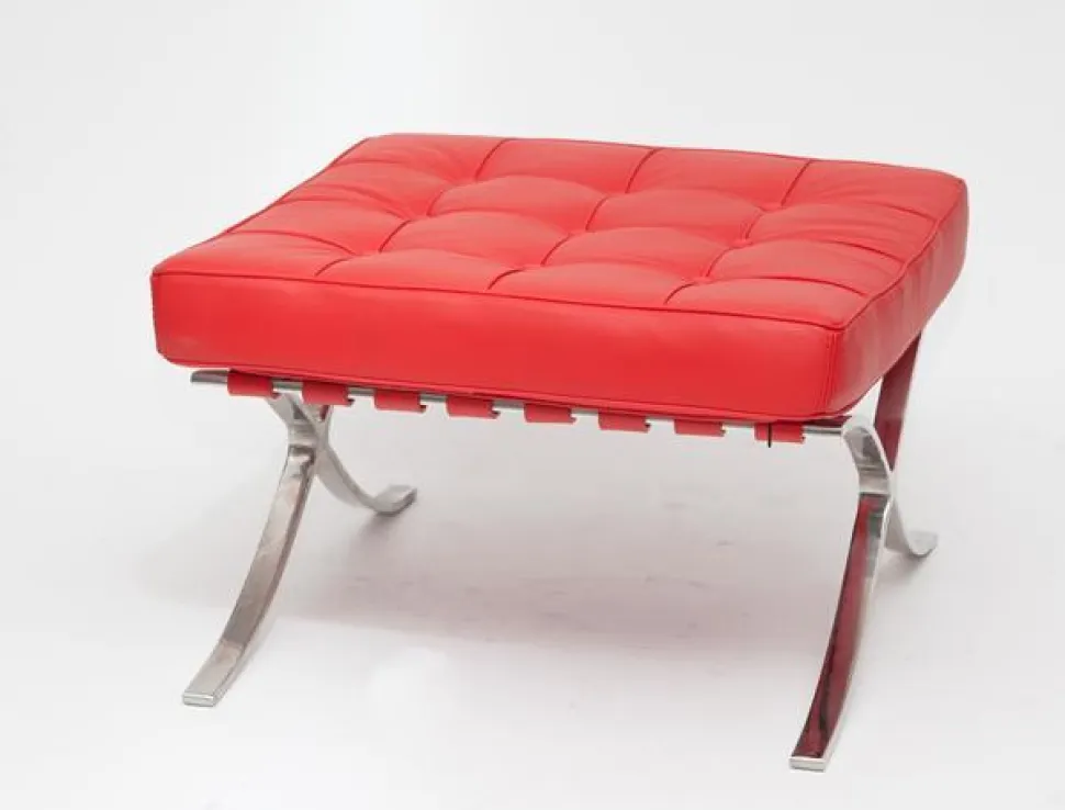 Fotel z podnóżkiem BA1 skóra naturalna inspirowany Barcelona