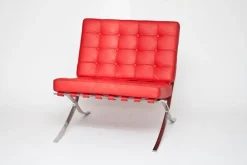 Fotel z podnóżkiem BA1 skóra naturalna inspirowany Barcelona