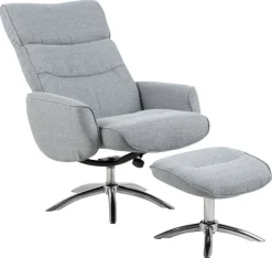 Fotel z podnóżkiem Westfield jasnoszary