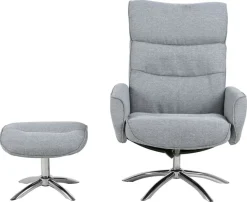 Fotel z podnóżkiem Westfield jasnoszary