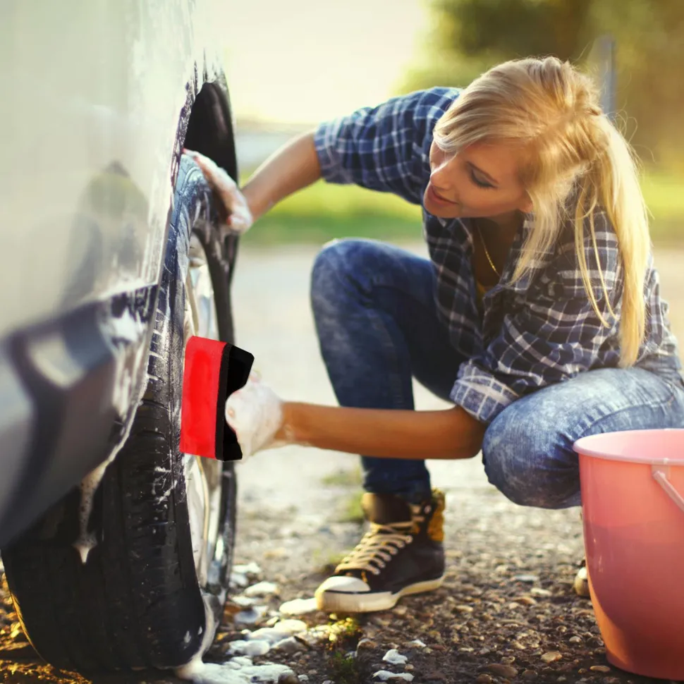 Gąbka do mycia samochodu czerwona/czarna