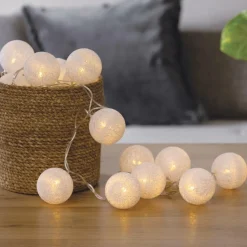 Girlanda cotton balls LED biała