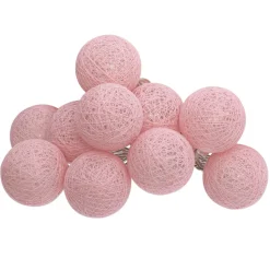 Girlanda Cottonballs różowe 10 lampek LED