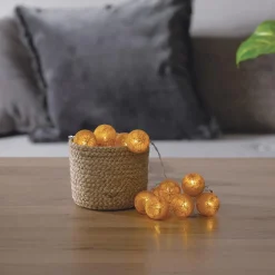 Girlanda Cottonbals żółte 16 lampek