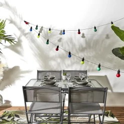 Girlanda ogrodowa żarówkowa 20 LED kolorowa