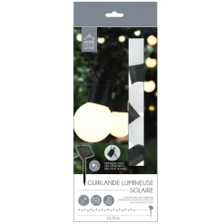 Girlanda solarna żarówkowa 20 LED biała